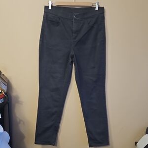 Denim And Co Women's Pashmina 12 Charcoal Grey Straight Stretchy Pants